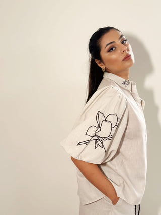 Quinn Balloon Sleeve Print Top
